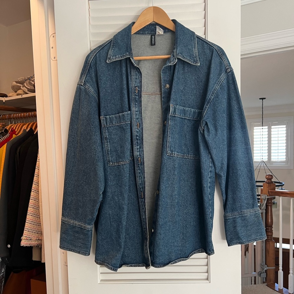 H&M oversized denim shirt